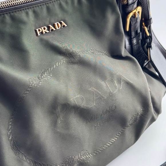 Prada Tessuto Nylon Shoulder Bag with Leather Trim – Black - Picture 4 of 15